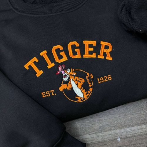Elsa Anna Olaf Embroidered Sweatshirt: Princess Cartoon Crewneck – Trending Gift for Sister Friend Tigger Cartoon Embroidered Sweatshirt – A Fun Gift for Friends Winnie-the-Pooh Tigger Piglet Eeyore Cartoon Shirt
