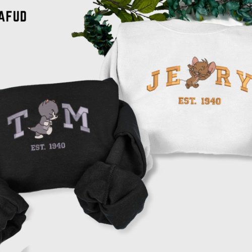 Tom & Jerry Embroidered Sweatshirt: Trending Cartoon Crewneck – Perfect Valentine Gift & Christmas Shirt EH470-471 Tom & Jerry Embroidered Sweatshirt: Trending Cartoon Crewneck – Perfect Valentine Gift & Christmas Shirt EH470-471