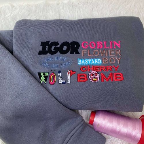 Tyler The Creator Best Songs Embroidered Crewneck T-Shirt, Sweatshirt for Men Women Shirt