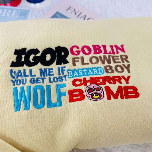 Tyler The Creator Songs Embroidered Crewneck T-Shirt, Sweatshirt for Men Women Shirt