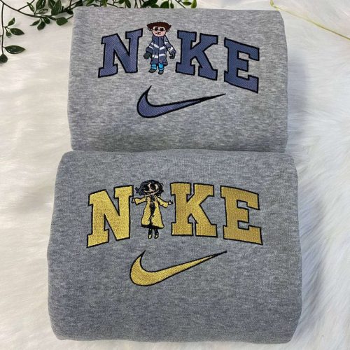 Wall-E & EVE – Embroidered Crewneck T-Shirt, Sweatshirt for Men Women Shirt Wybie And Coraline Embroidered Crewneck T-Shirt, Sweatshirt for Men Women Shirt