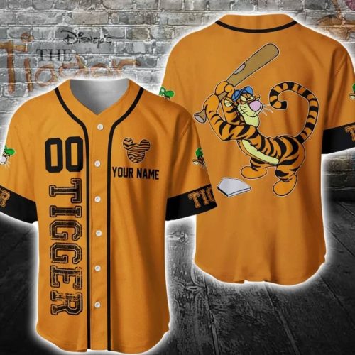 Disney Winnie The Pooh And Friend So Cute Christmas Gift, Winnie The Pooh Quilt Blanket Personalized Tigger Pooh Game Day Baseball Jersey, Tigger  Winnie The Pooh Baseball Jersey, Custom Name And Number Baseball Jersey