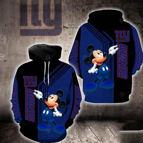 New York Giants Mickey Mouse 3D All Over Print Hoodie Zip up Hoodie – Shirts Gift for Mickey Fans