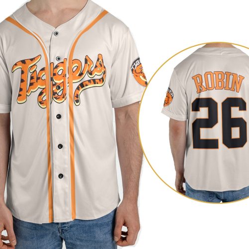 Tiggers Robin 26 Winnie The Pooh 2 Sided Baseball Jersey Shirt, Disney Baseball Sport Outfits, Walt Disney World Disneyland Trip Birthday