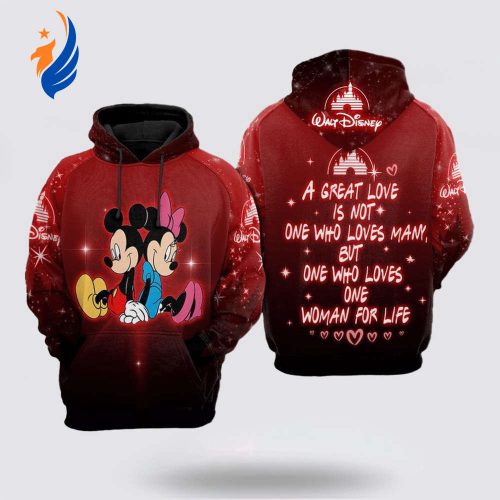 A Great Love Is Not One Who Love Many Mickey Minnie Over Print 3D Hoodie A Great Love Is Not One Who Love Many Mickey Minnie Over Print 3D Hoodie