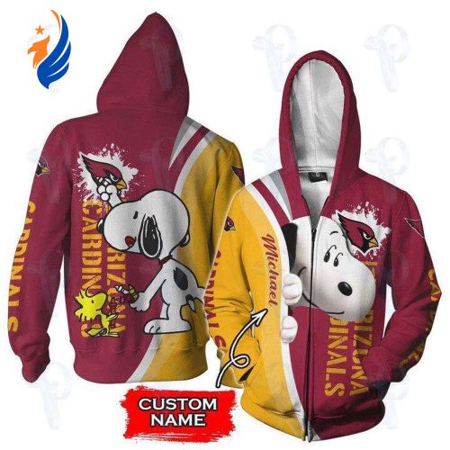 Arizona Cardinals NFL Snoopy Personalized 3D All Over Print Hoodie, Zip Hoodie, Sweatshirt