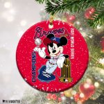 Atlanta Braves World Series Champions 2021 MLB Mickey Mouse Christmas Ornament