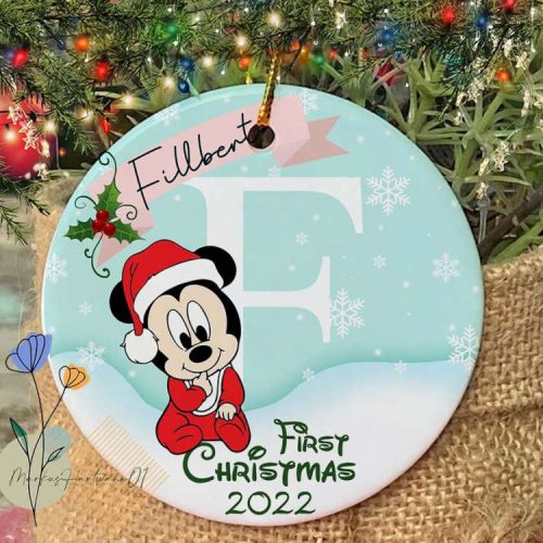 Baby Mickey Ornament, Custom Baby’s First Christmas Ornament Baby Mickey Ornament, Custom Baby’s First Christmas Ornament