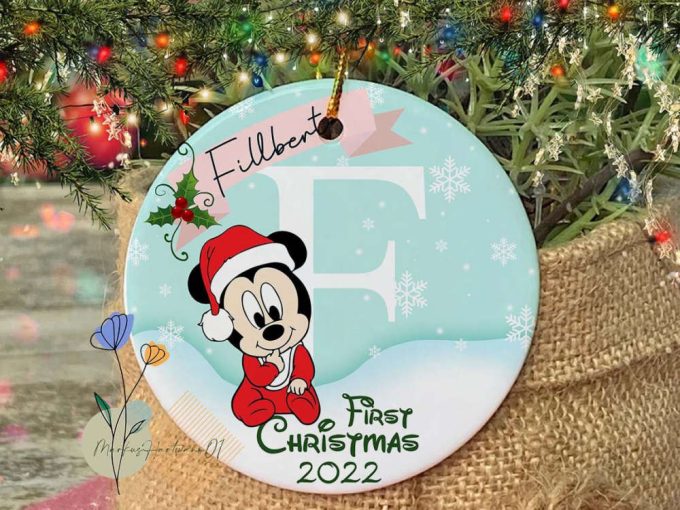 Baby Mickey Ornament, Custom Baby’s First Christmas Ornament Baby Mickey Ornament, Custom Baby’s First Christmas Ornament