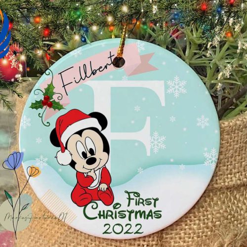 Baby Mickey Ornament, Custom Baby’s First Christmas Ornament Baby Mickey Ornament, Custom Baby’s First Christmas Ornament