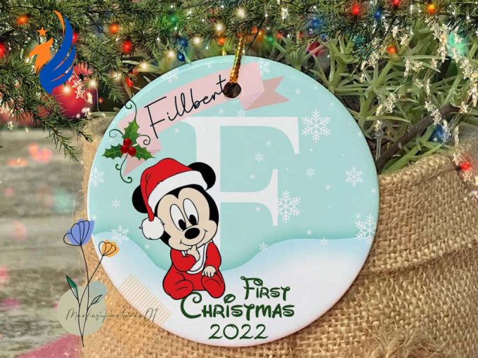 Baby Mickey Ornament, Custom Baby’s First Christmas Ornament Baby Mickey Ornament, Custom Baby’s First Christmas Ornament