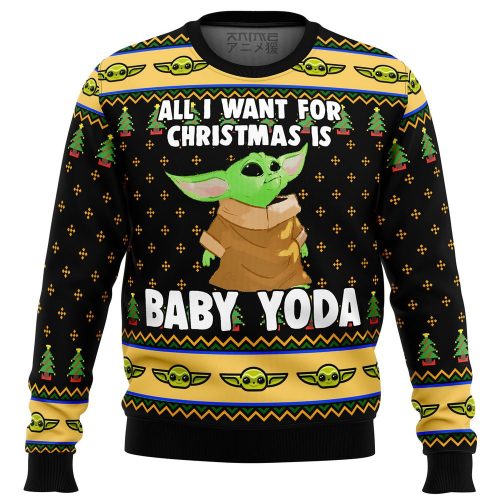 Baby Yoda All I Want Mandalorion Star Wars Ugly Christmas Sweater Baby Yoda All I Want Mandalorion Star Wars Ugly Christmas Sweater