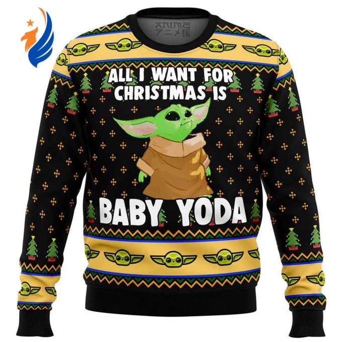 Baby Yoda All I Want Mandalorion Star Wars Ugly Christmas Sweater Baby Yoda All I Want Mandalorion Star Wars Ugly Christmas Sweater