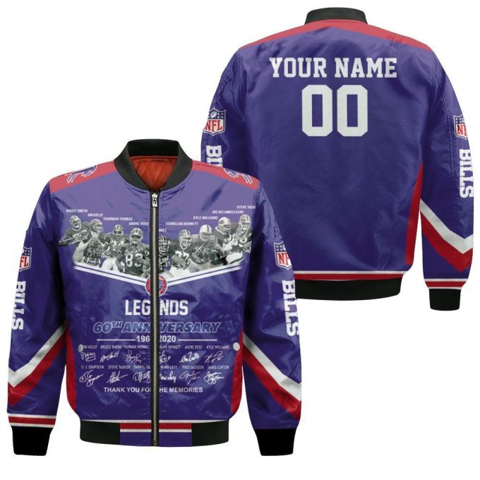 Buffalo Bills Legends Sign 60Th Anniversary AFC West Champions Snoopy Fan Personalized Bomber Jacket