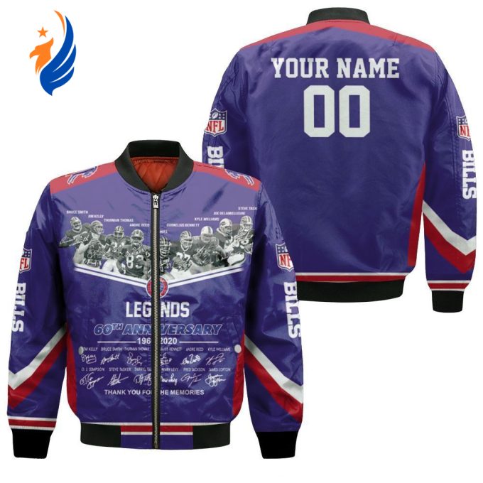Buffalo Bills Legends Sign 60Th Anniversary AFC West Champions Snoopy Fan Personalized Bomber Jacket