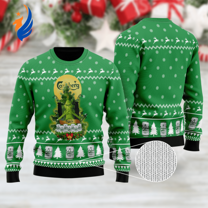 Carlsberg Grinches Snow Ugly Christmas Sweater Carlsberg Grinches Snow Ugly Christmas Sweater