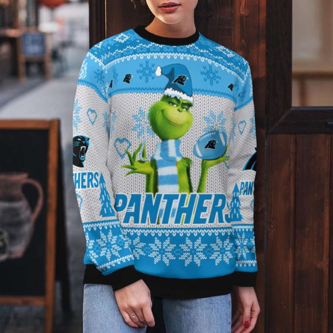 Carolina Panthers The Grinches Christmas AOP Ugly Sweater