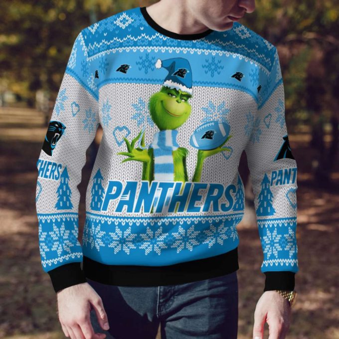 Carolina Panthers The Grinches Christmas AOP Ugly Sweater