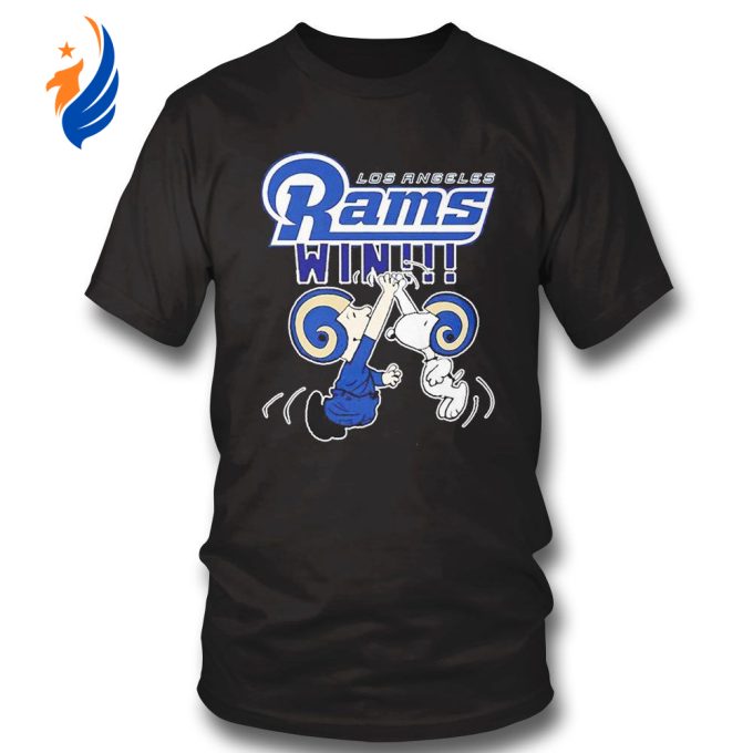 Winning with Charlie And Snoopy: NFL Los Angeles Rams High Five T-shirt