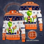 Chicago Bears Grinches Knit Ugly Christmas sweater Chicago Bears Grinches Knit Ugly Christmas sweater