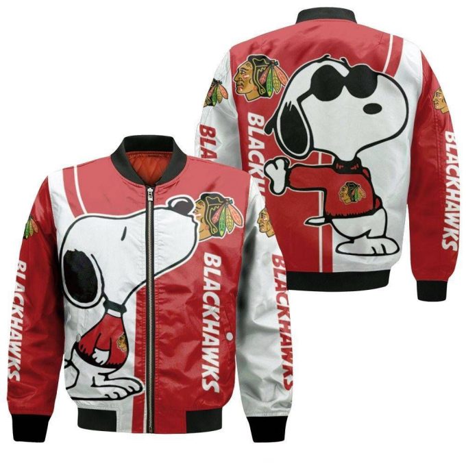 Chicago Blackhawks Snoopy Lover Bomber Jacket  – Gift for Men Women
