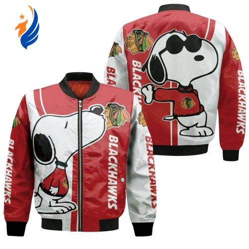 Chicago Blackhawks Snoopy Lover Bomber Jacket  – Gift for Men Women Chicago Blackhawks Snoopy Lover Bomber Jacket  – Gift for Men Women