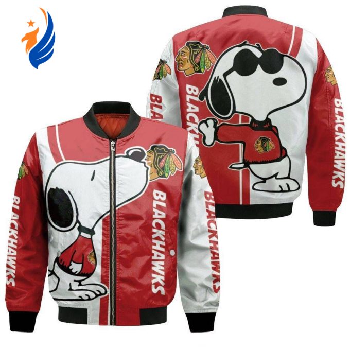 Chicago Blackhawks Snoopy Lover Bomber Jacket  – Gift for Men Women
