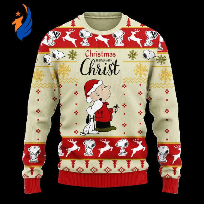 Christmas Begin With Christ Snoopy Ugly Christmas Sweater Xmas Gift Christmas Begin With Christ Snoopy Ugly Christmas Sweater Xmas Gift