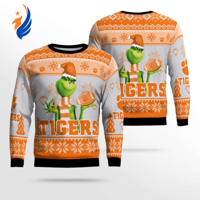 Clemson Tigers The Grinches Christmas AOP Ugly Sweater Clemson Tigers The Grinches Christmas AOP Ugly Sweater