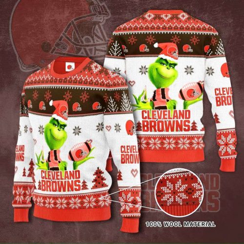 Cleveland Browns Grinches Knit Ugly Christmas sweater Cleveland Browns Grinches Knit Ugly Christmas sweater