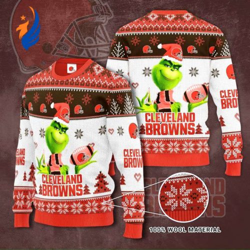Cleveland Browns Grinches Knit Ugly Christmas sweater Cleveland Browns Grinches Knit Ugly Christmas sweater