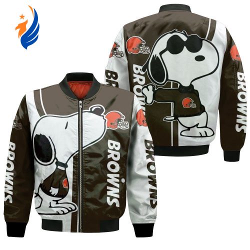 Personalized Disney 50th Anniversary Ornament, Mickey Minnie Ornament Cleveland Browns Snoopy Lover Bomber Jacket  - Gift for Men Women
