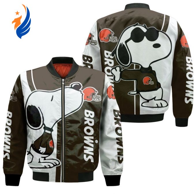 Cleveland Browns Snoopy Lover Bomber Jacket – Gift for Men Women Cleveland Browns Snoopy Lover Bomber Jacket – Gift for Men Women