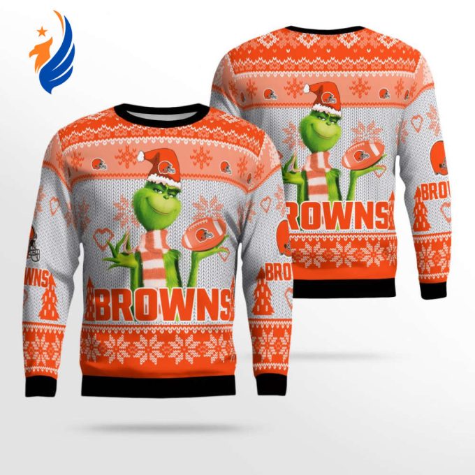 Cleveland Browns The Grinches Christmas AOP Ugly Sweater