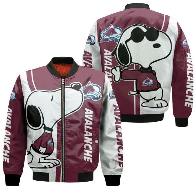 Colorado Avalanche Snoopy Lover Bomber Jacket  – Gift for Men Women Colorado Avalanche Snoopy Lover Bomber Jacket  – Gift for Men Women