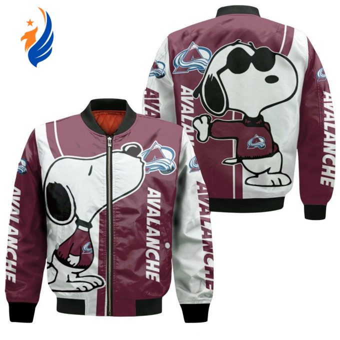 Colorado Avalanche Snoopy Lover Bomber Jacket  – Gift for Men Women Colorado Avalanche Snoopy Lover Bomber Jacket  – Gift for Men Women