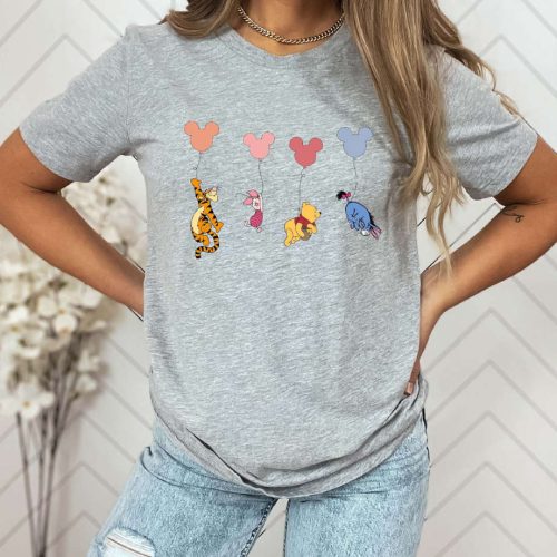 Cute Winnie The Pooh Shirt – Comfort Colors® Friends Tee with Balloons – Disney T-Shirt Cute Winnie The Pooh Shirt – Comfort Colors® Friends Tee with Balloons – Disney T-Shirt