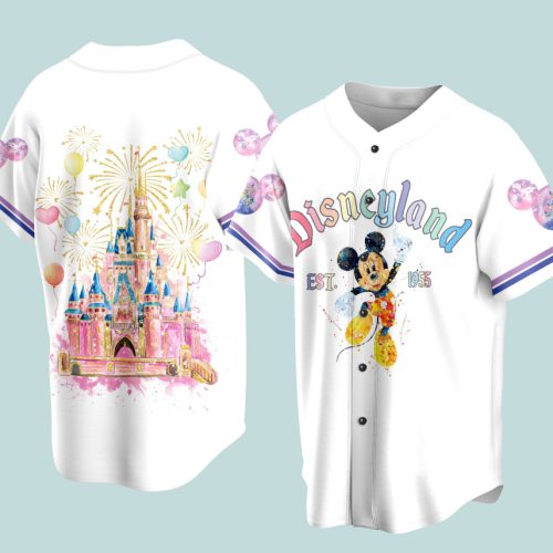 Custom Disneyland Baseball Jersey – Mickey Head Family Vacation Trip for Baseball Lovers at Magic Kingdom WDW