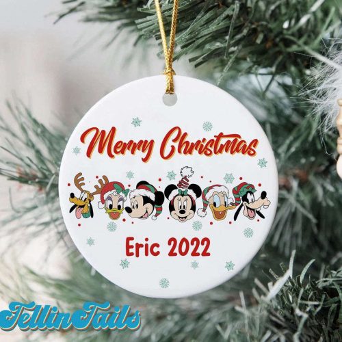 Custom Merry Christmas 2022 Ornament, Mickey And Friends Christmas Ornament