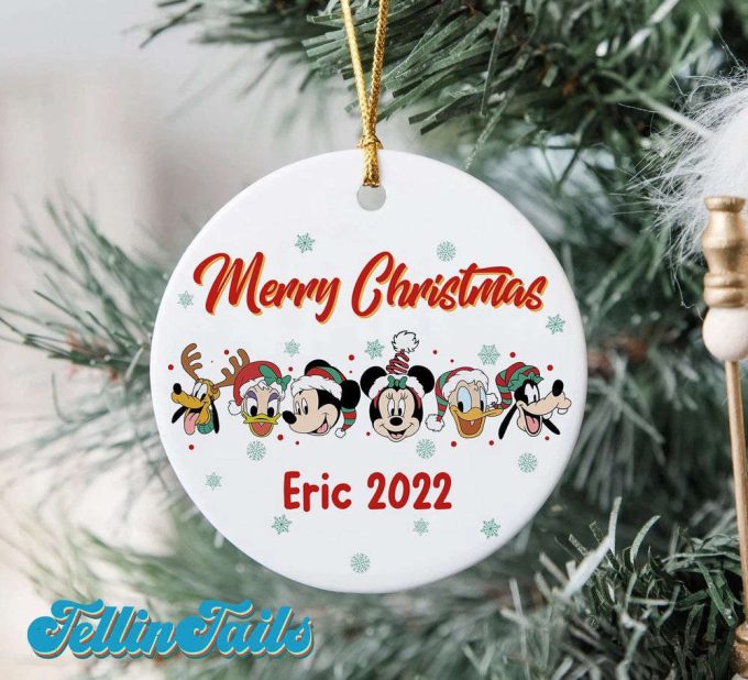 Custom Merry Christmas 2022 Ornament, Mickey And Friends Christmas Ornament
