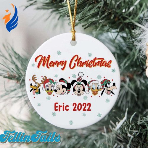 Custom Merry Christmas 2022 Ornament, Mickey And Friends Christmas Ornament