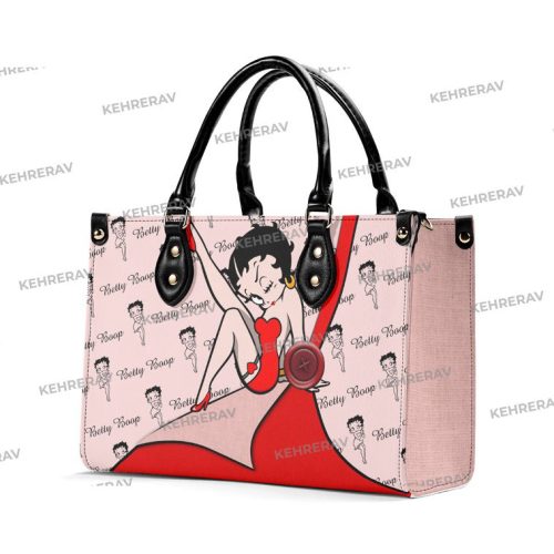 Custom Name Betty Boop Leather Handbag: Stylish Woman s Handmade Bag for Betty Boop Lovers Perfect Mother s Day Gift