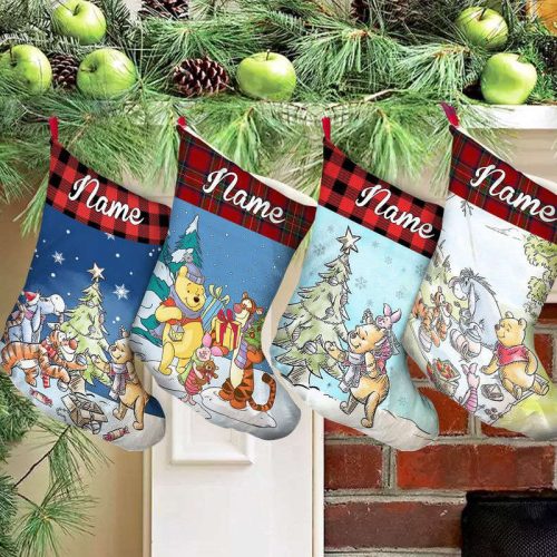 Personalized Winnie The Pooh Christmas Stocking – Custom Name Option for Festive Decor Limited Edition