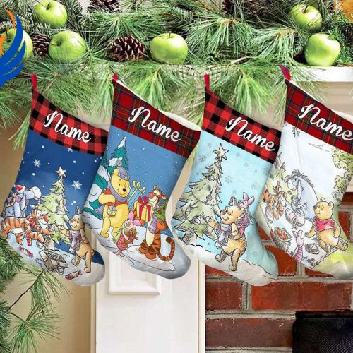 Personalized Winnie The Pooh Christmas Stocking – Custom Name Option for Festive Decor Limited Edition