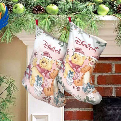 Personalized Winnie The Pooh Christmas Stocking Pooh With Friends Custom Name Option