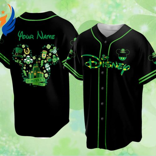 Personalized Mickey St Patrick Family Vacation Jersey – Custom Baseball Jersey for Disneyland Trip Ideal for Baseball Lovers