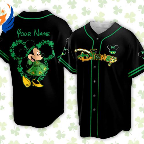 Personalized Saint Patrick s Day Disneyland Baseball Jersey - Custom Mickey Trip Jersey for Baseball Lovers