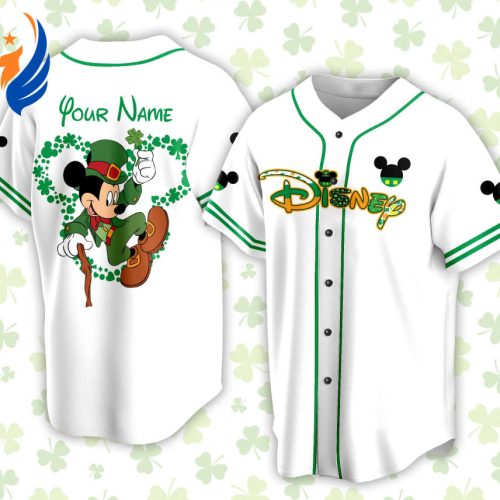 Personalized Saint Patrick s Day Disneyland Baseball Jersey – Custom Mickey St Patrick Family Vacation Trip Gear for Baseball Lovers