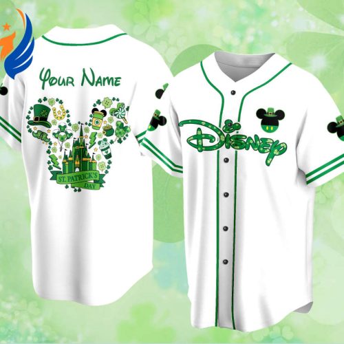 Mickey Mouse Disney Custom Name Clogs-Slippers-Slippers Clogsband Clog Custom Saint Patrick s Day Disneyland Baseball Jersey - Personalized Mickey St Patrick Family Vacation Trip Shirt for Baseball Lovers