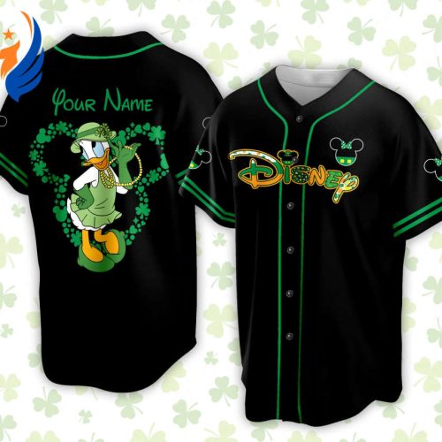 Personalized Mickey St Patrick Baseball Jersey for Disneyland Trip – Perfect Saint Patrick s Day Jersey for Baseball Lovers